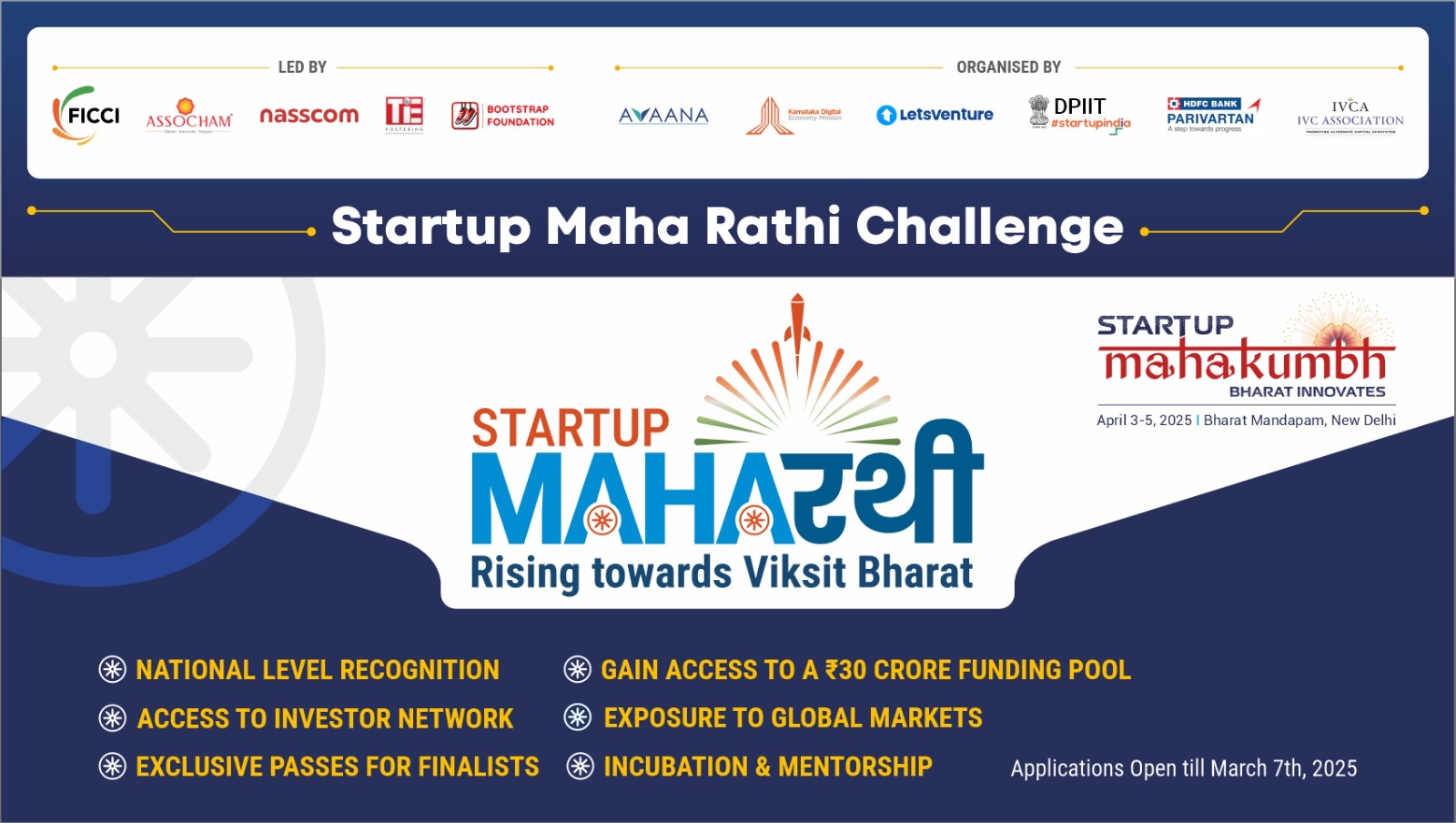 Startup MahaRathi Challenge, Funding Pool Up to INR 30 Cr