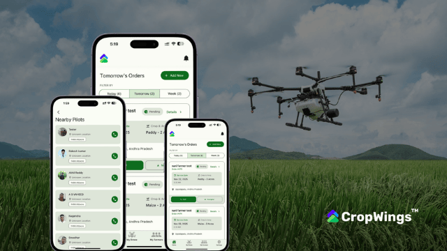 CropWings launches drone spraying booking service app